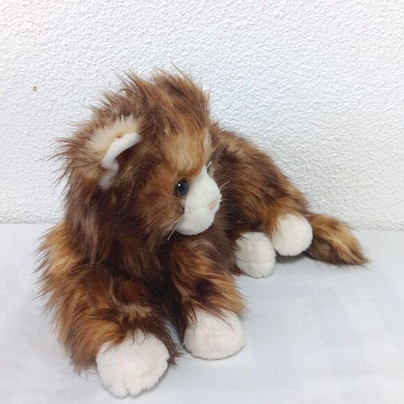 Ty Classic Kitty Cat Jumbles Calico Brown Tabby White Paws Long Hair Plush 2016 - Picture 3 of 10